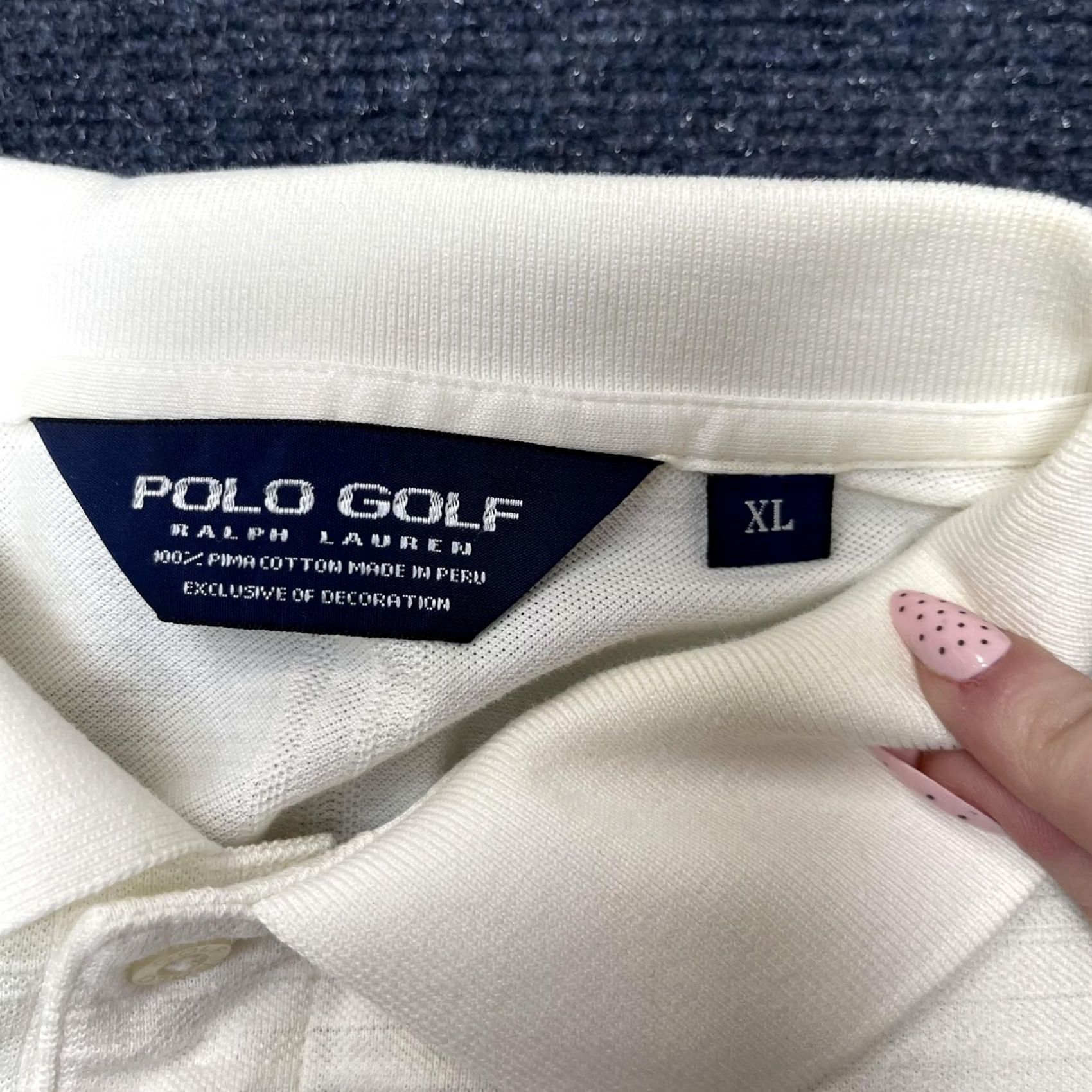 Polo Ralph Lauren VINTAGE Polo Ralph Lauren Golf Shirt Men XL White Plaid Pima Cotton Short Sleeve Size US XL / EU 56 / 4 - 5 Thumbnail