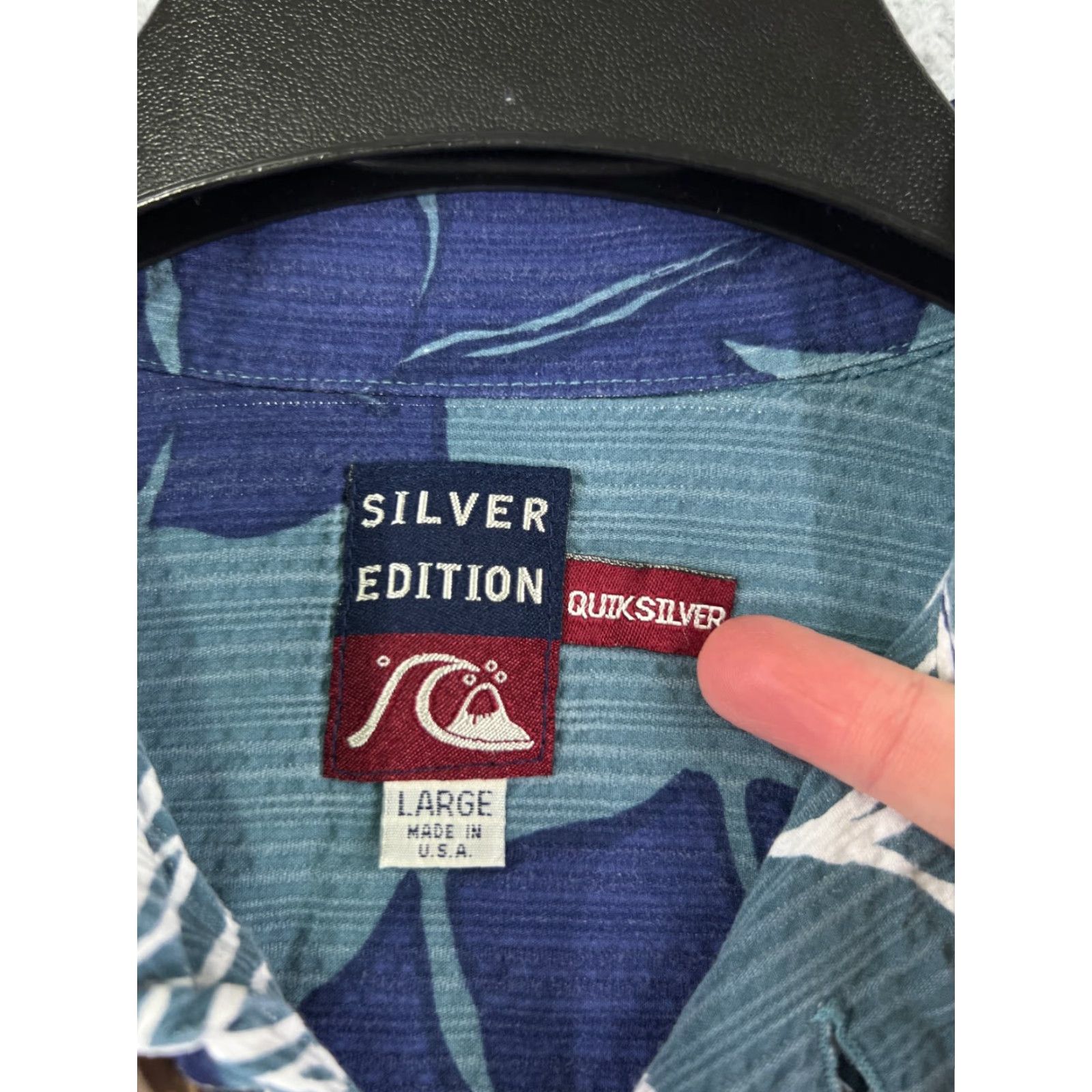 Quiksilver VINTAGE Quiksilver Shirt Men L Blue Palm Leave Hawaiian 100% Rayon Edition Size US L / EU 52-54 / 3 - 3 Thumbnail