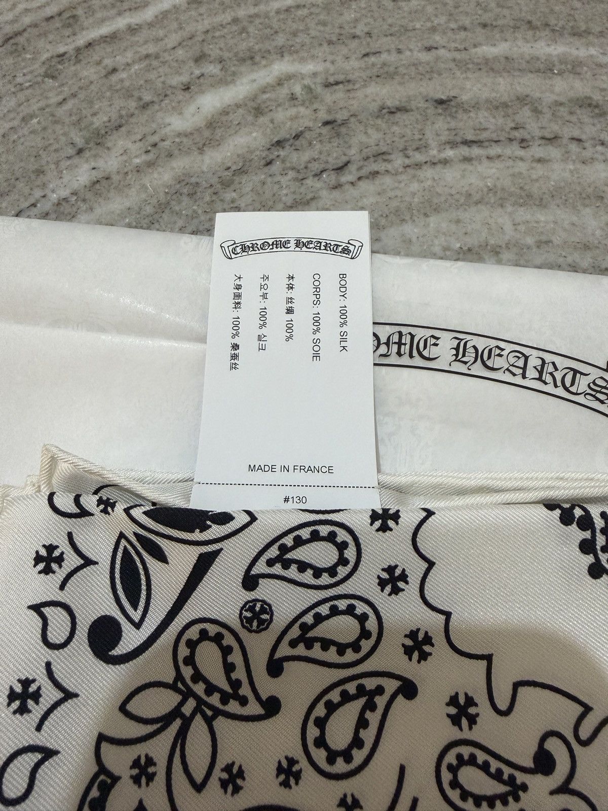 Chrome Hearts Chrome Hearts White Silk Bandana 🚫READ DESCRIPTION🚫 Size ONE SIZE - 5 Thumbnail