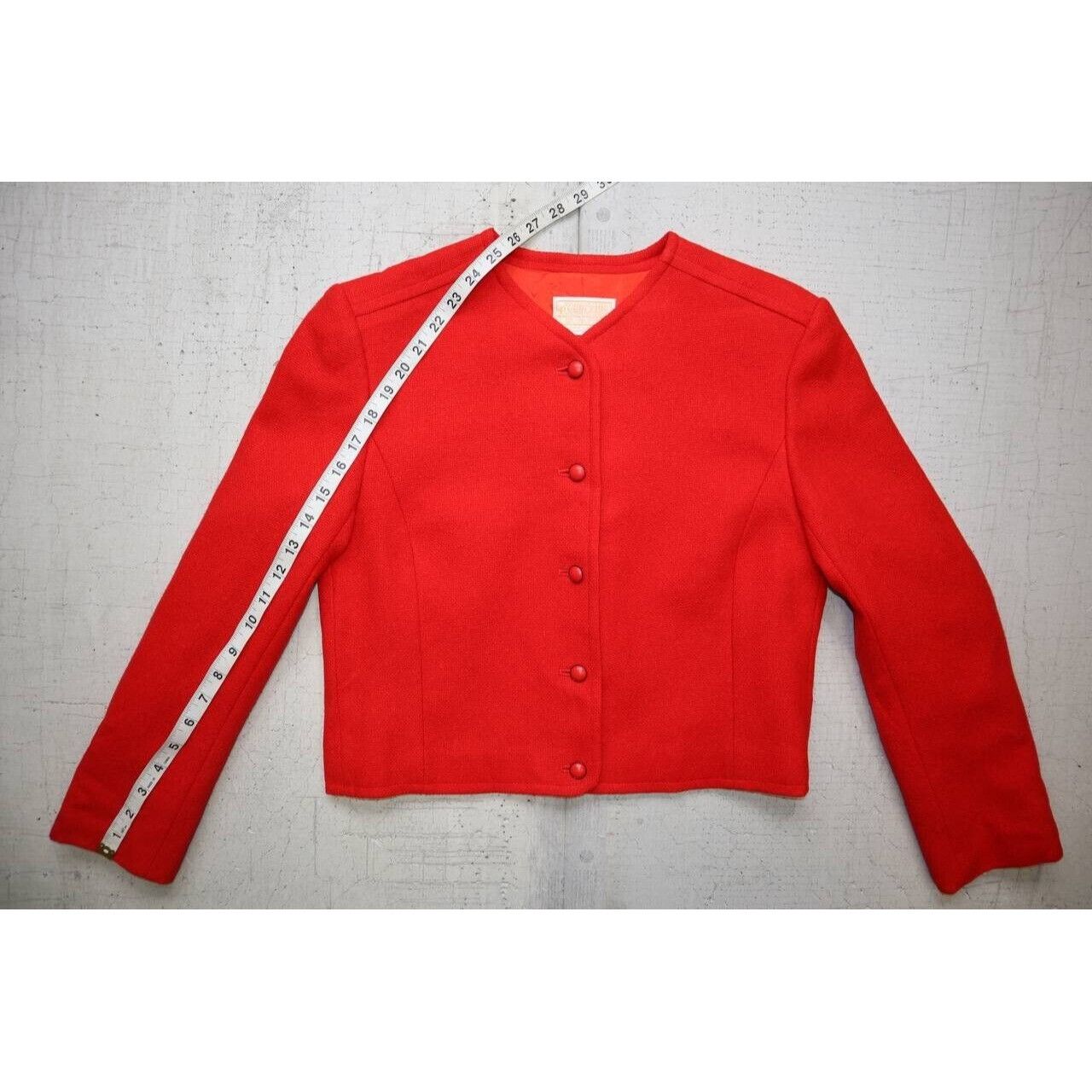Pendleton Vintage Pendleton Womens 100% Pure Wool Pea Blazer Red Sz M Size M / US 6-8 / IT 42-44 - 7 Thumbnail