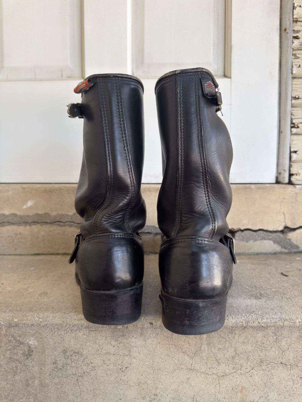 Harley Davidson Vintage Black Biker Engineer Boots Size US 9.5 / EU 42-43 - 6 Thumbnail