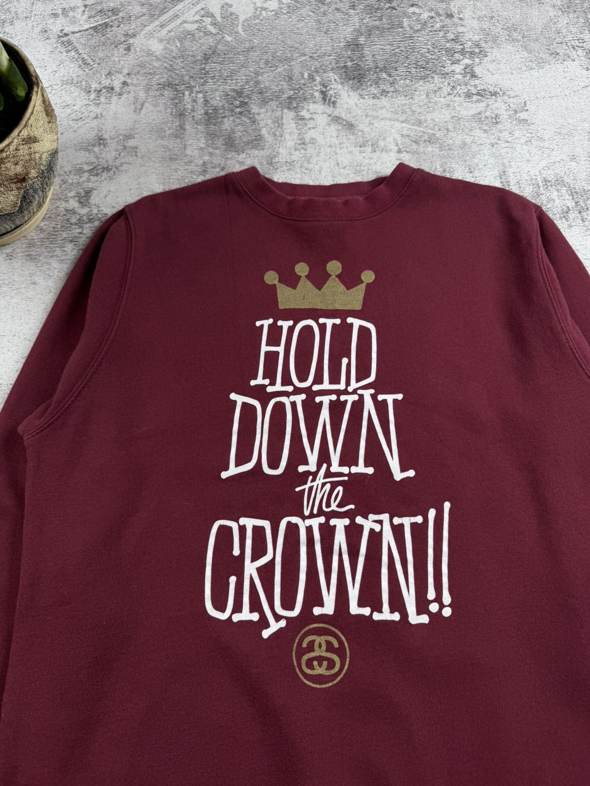 Stussy Stussy Hold Down The Crown Logo Medium Red Skate Rap Hip Hop Sweatshirt Hoodie Size US M / EU 48-50 / 2 - 5 Thumbnail
