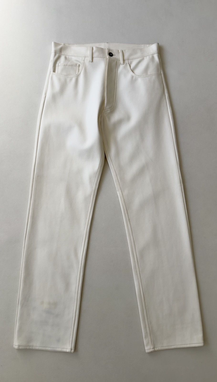 Helmut Lang 1980s Sample White Vegan Leather Pants Size US 30 / EU 46 - 1 Thumbnail