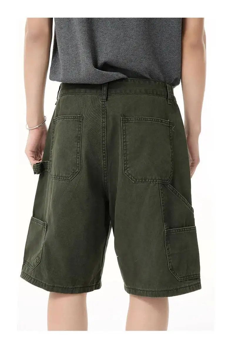 Japanese Brand Denim Shorts Multi Pocket Jeans Green Size US 30 / EU 46 - 5 Thumbnail