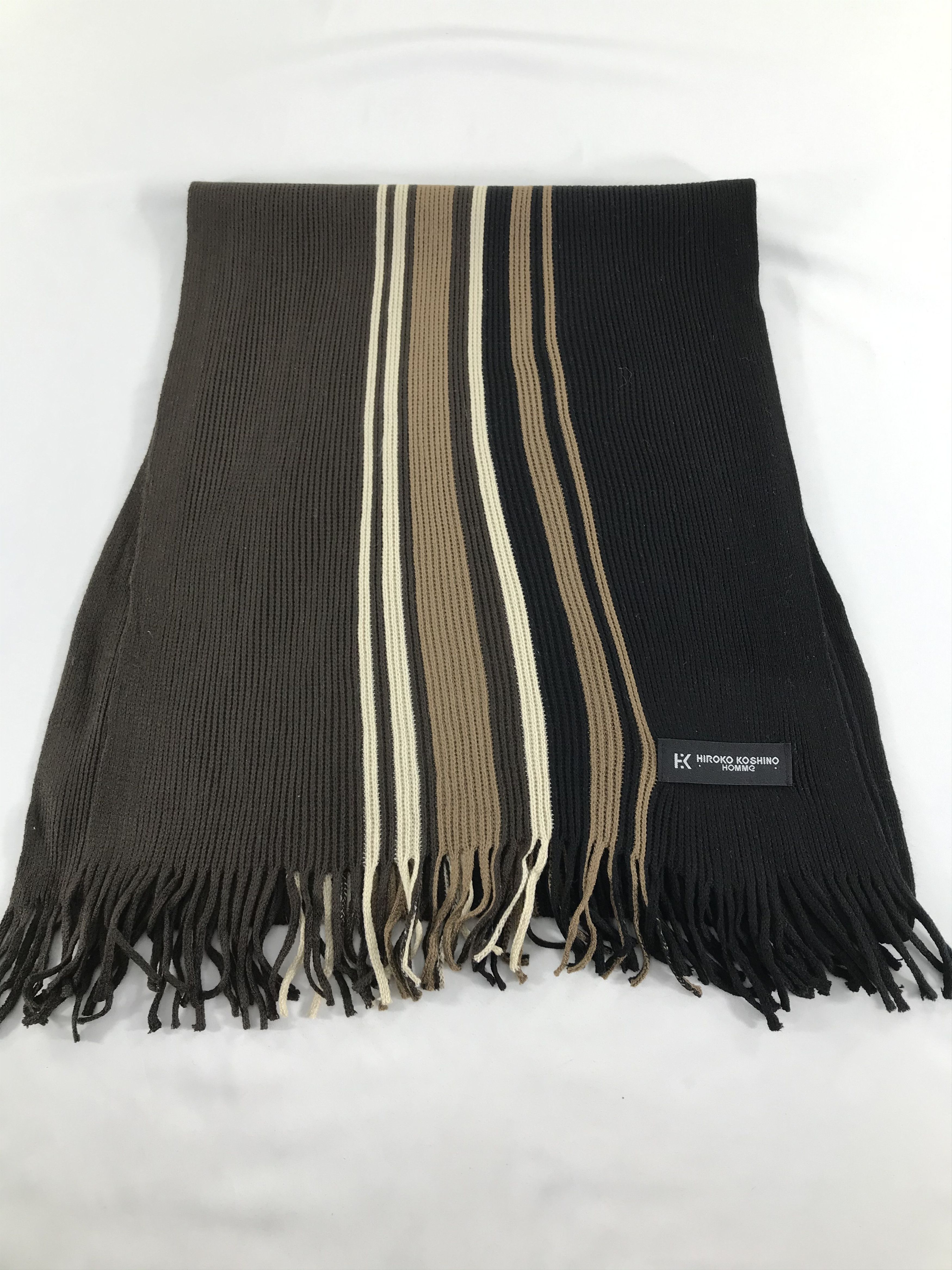 Hiroko Koshino Homme Hiroko Koshino Homme Striped Wool Scarf Muffler V270 Size ONE SIZE - 2 Thumbnail