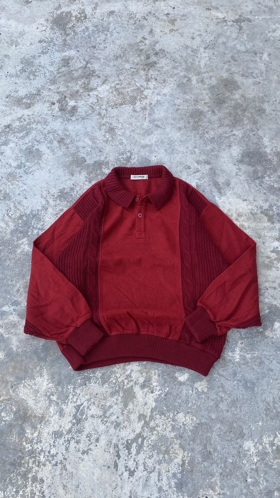 Designer × Vintage Charge by Arnold Palmer Cable Knit Collar Sweater 90s Size US L / EU 52-54 / 3 - 3 Thumbnail