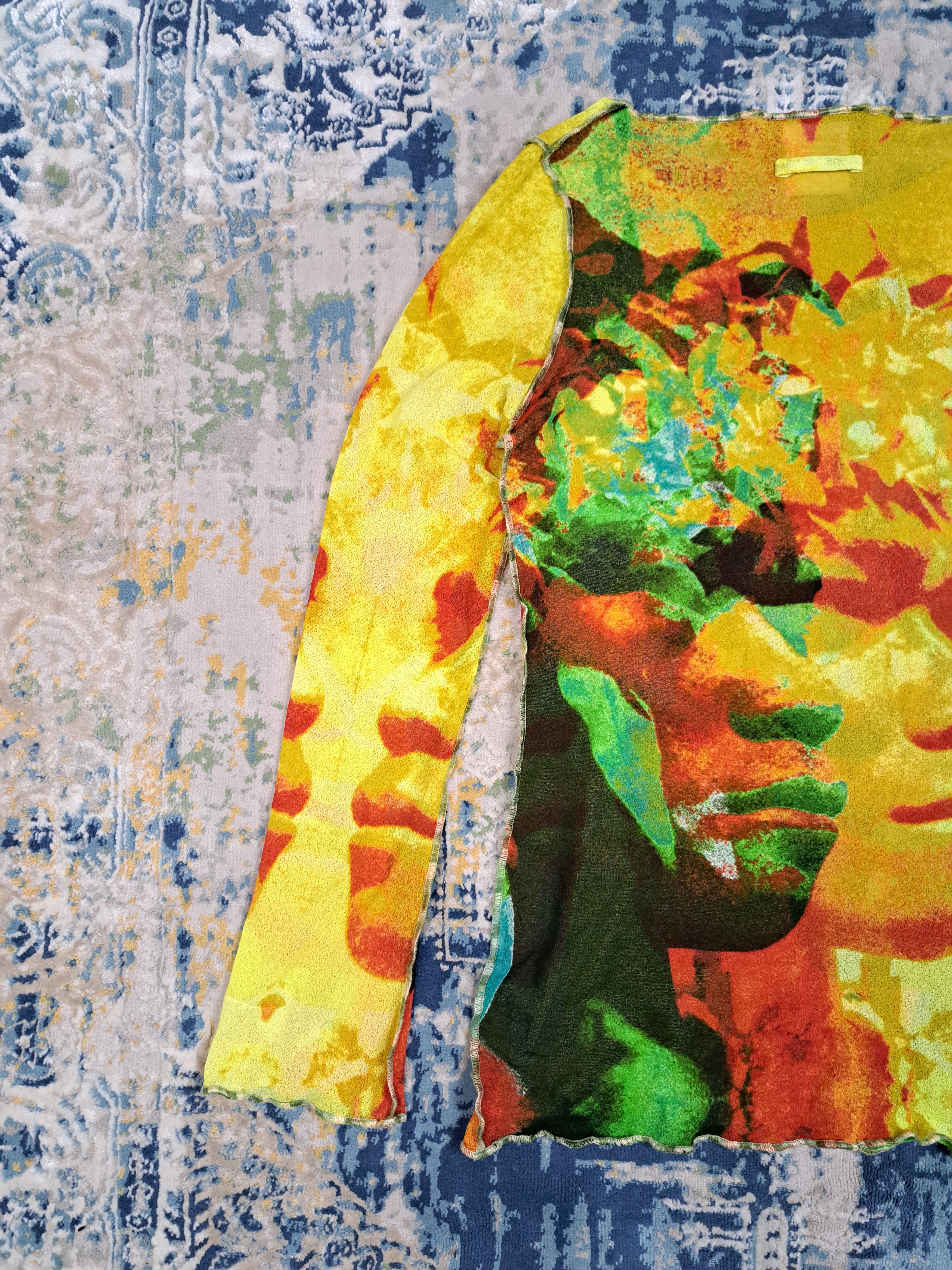 Jean Paul Gaultier SS 2000 Jean Paul Gaultier Psychedelic Faces LSD Mesh Top Size M / US 6-8 / IT 42-44 - 9 Thumbnail