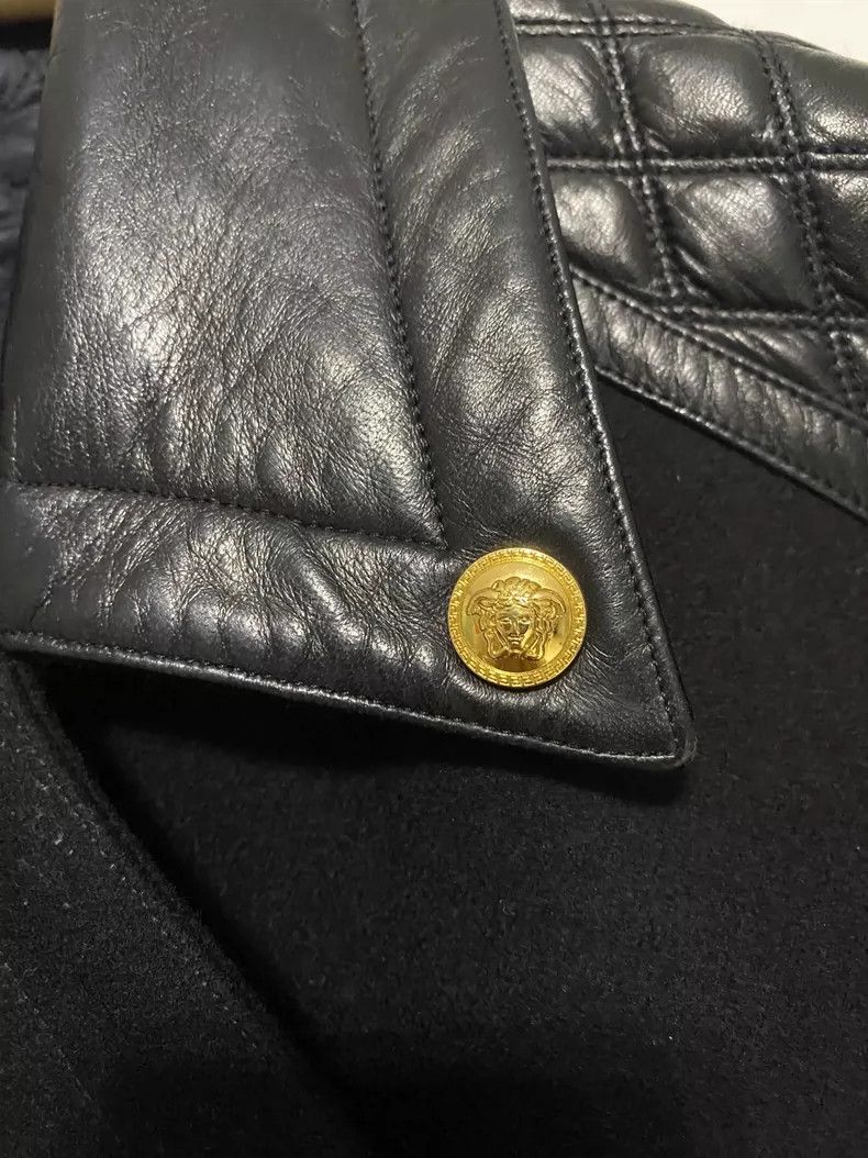 Versace Versace Leather jacket and wool combined with a biker jack Size US M / EU 48-50 / 2 - 9 Thumbnail
