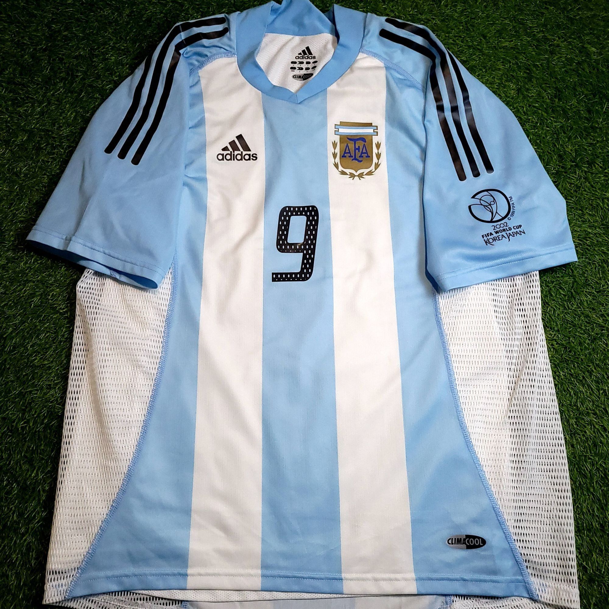 Adidas Batistuta Argentina 2002 WC PLAYER ISSUE Soccer Jersey L Size US L / EU 52-54 / 3 - 2 Thumbnail