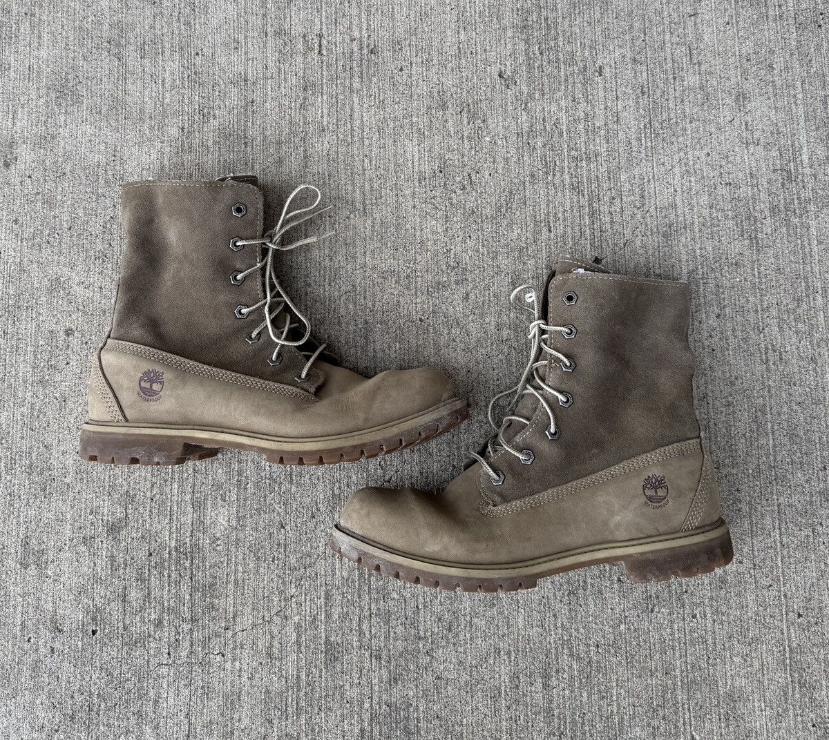 Timberland TIMBERLAND “TAUPE” ROLL-TOP WATERPROOF COMBAT BOOTS Size US 9 / IT 39 - 3 Thumbnail