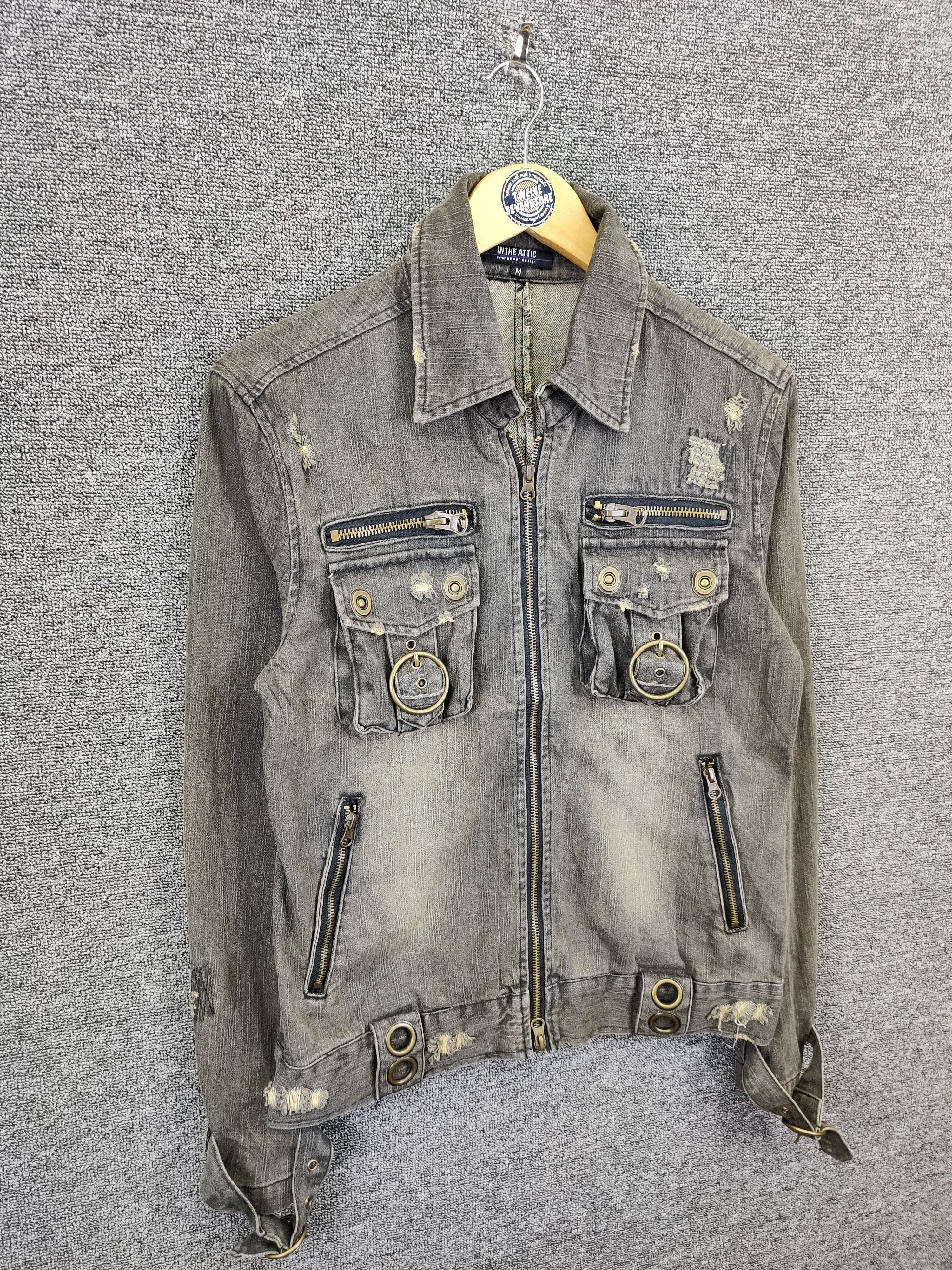 In The Attic Vintage In The Attic Gothic Bondage Punk Denim Jacket Size US M / EU 48-50 / 2 - 7 Thumbnail