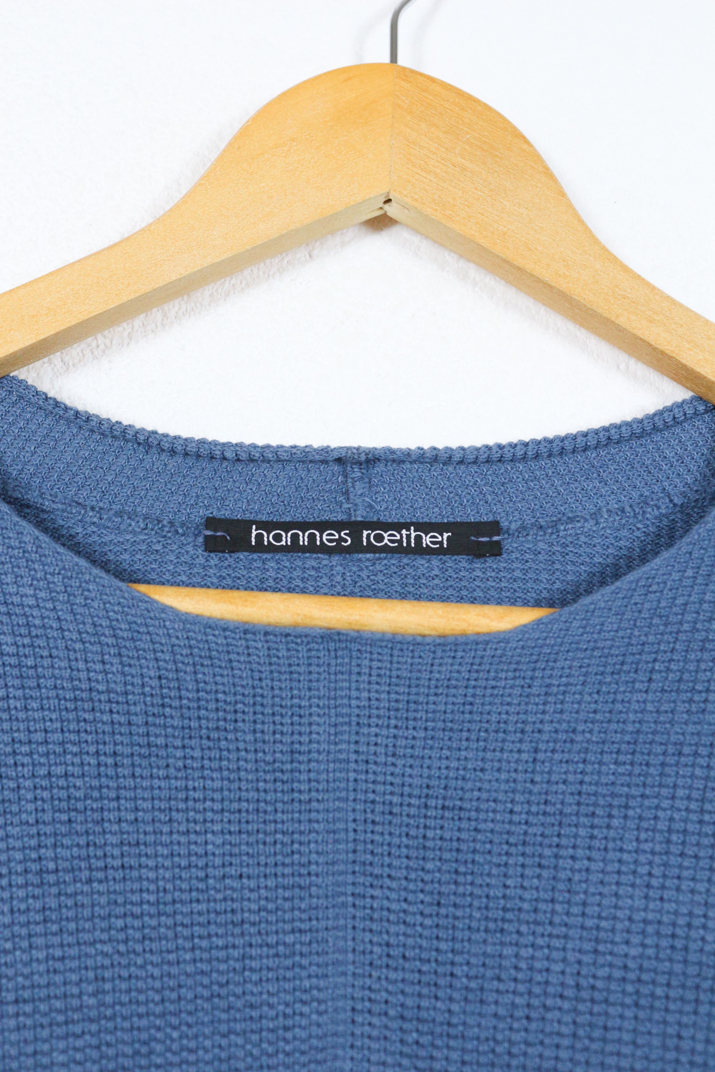 hannes roether Hannes Roether Blue Waffle Long Sleeve Tee Tshirt Avantgarde Size US S / EU 44-46 / 1 - 3 Thumbnail