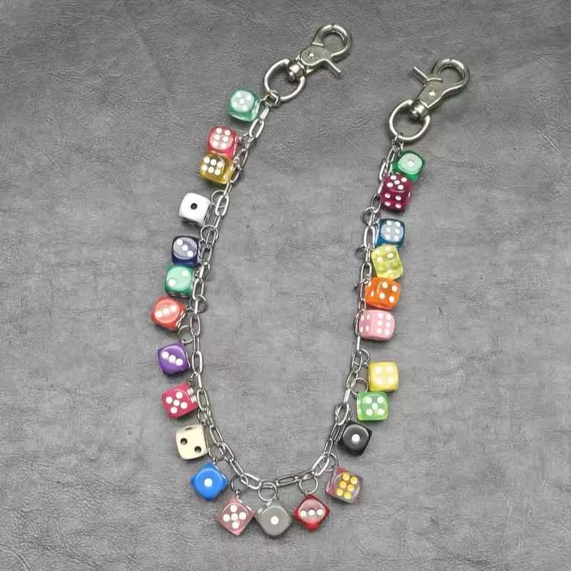 Jewelry Lucky Colorful Dice Pants Chain Size ONE SIZE - 3 Thumbnail