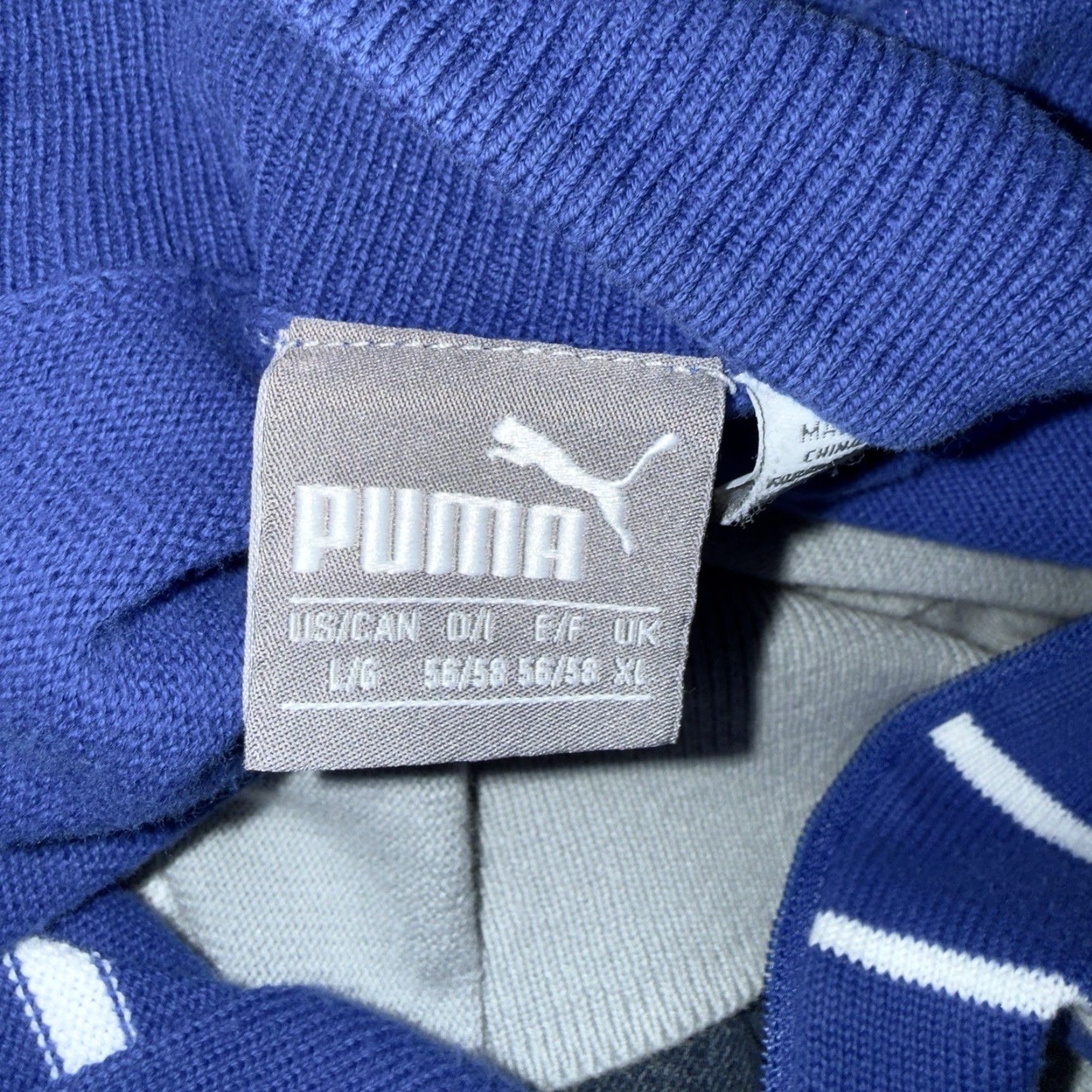 Puma PUMA Striped Casual Golf Quarter Zip Sweater Pullover Mens Size L Size US L / EU 52-54 / 3 - 4 Thumbnail