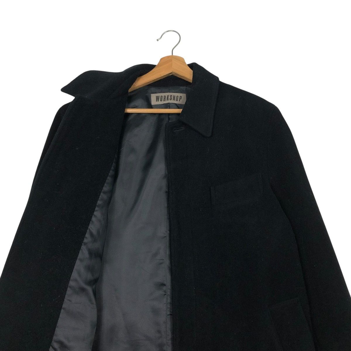 Yohji Yamamoto 🔥VINTAGE WOOL LONG JACKET WORKSHOP YOHJI YAMAMOTO RICH BLACK Size US M / EU 48-50 / 2 - 14 Thumbnail
