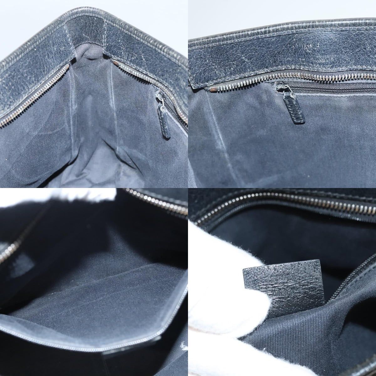 Gucci GUCCI GG Canvas Tote Bag Black Silver Size ONE SIZE - 12 Thumbnail