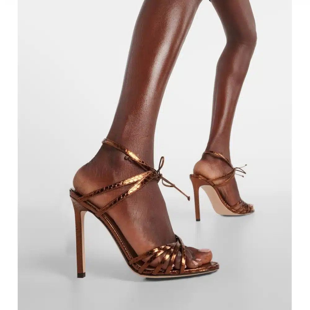 Tom Ford o1loc1c0625 W3532 85MM Angelica Sandals in Dark Bronze Size US 6 / IT 36 - 4 Thumbnail