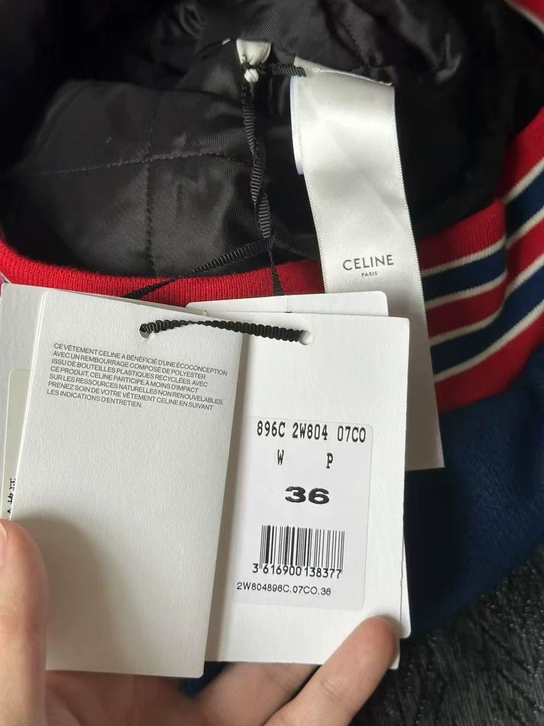 Celine Celine Wool Baseball Jacket with Leather Sleeves Size US M / EU 48-50 / 2 - 4 Thumbnail