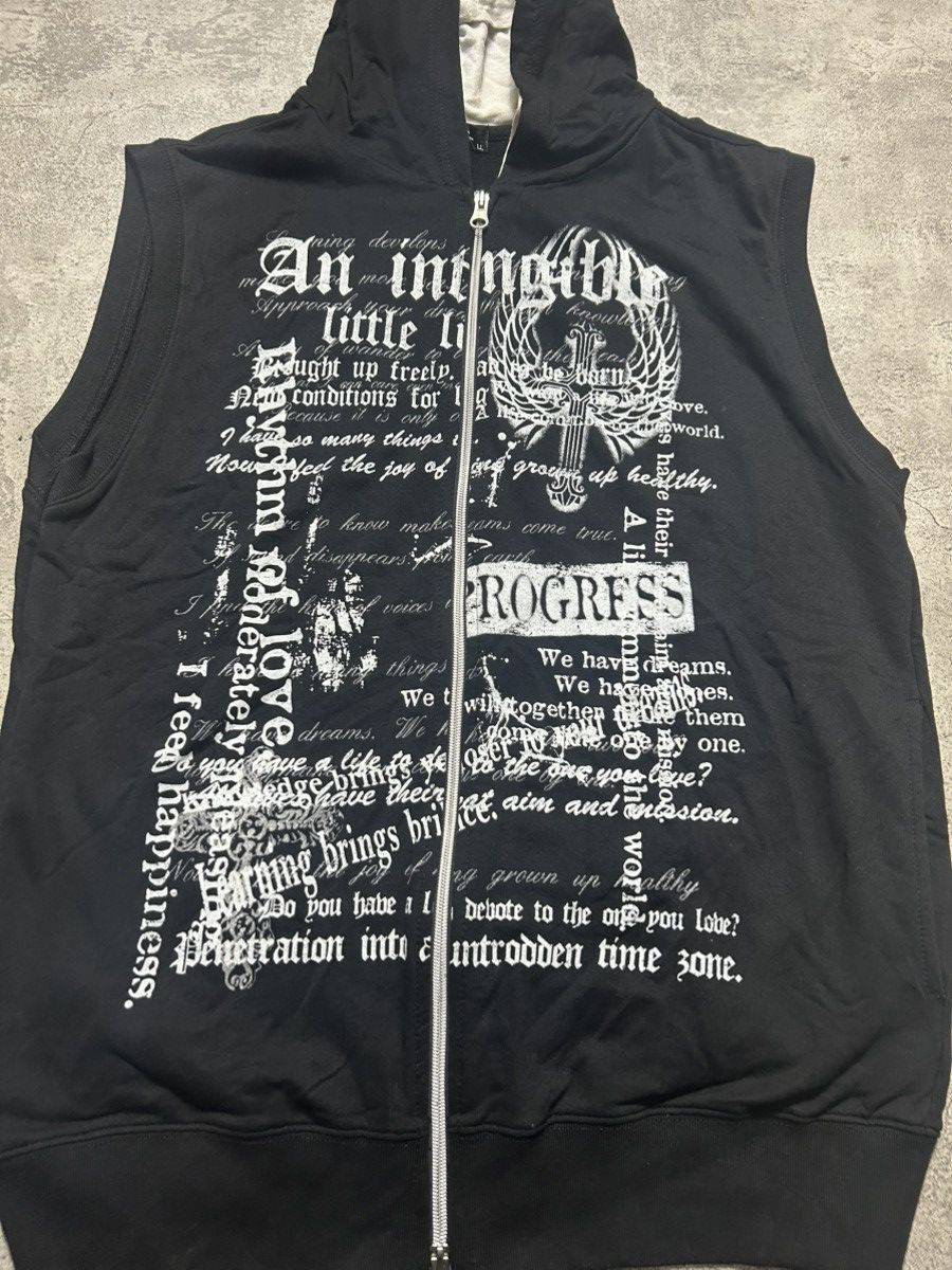 Japanese Brand Y2K Triune 3 Design - Double Layer Poem Vest Hooded Size US M / EU 48-50 / 2 - 2 Thumbnail