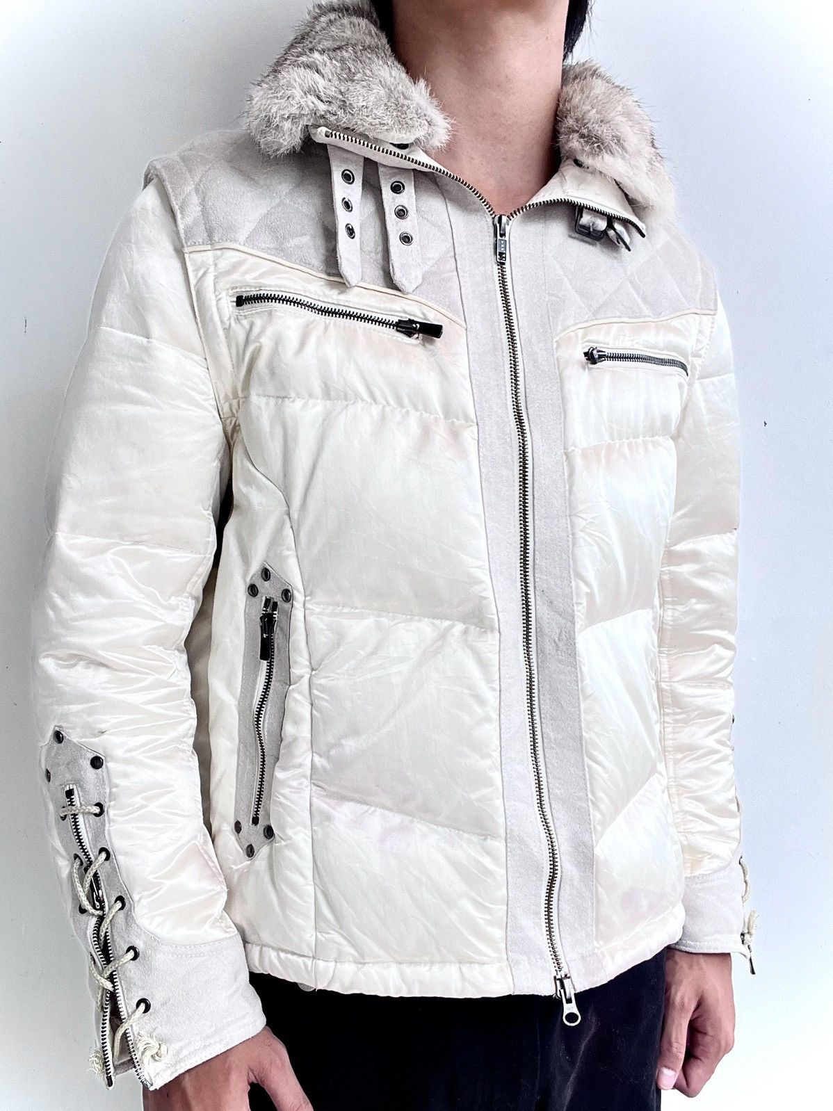 Schlussel 2000s Schlussel Avant-Garde Fur Puffer Jacket Size US L / EU 52-54 / 3 - 5 Thumbnail
