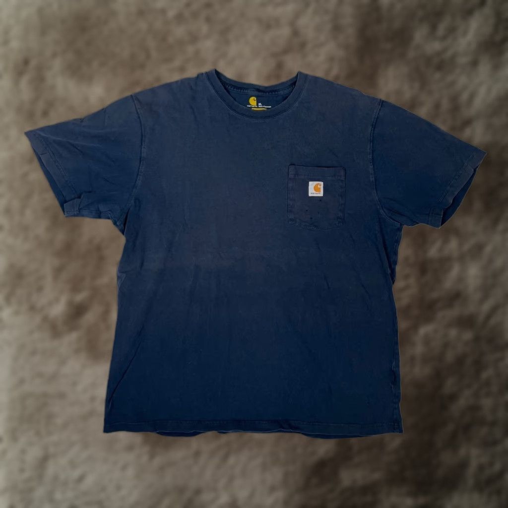 Carhartt VINTAGE Carhartt Shirt Pocket Blue XL Mens 90s Grunge K87 Distressed Fade Pocket Shirt Size US XL / EU 56 / 4 - 1 Thumbnail