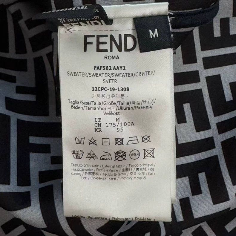 Fendi Fendi Space Cotton Logo Zip Hoodie-2508 Size US M / EU 48-50 / 2 - 3 Thumbnail