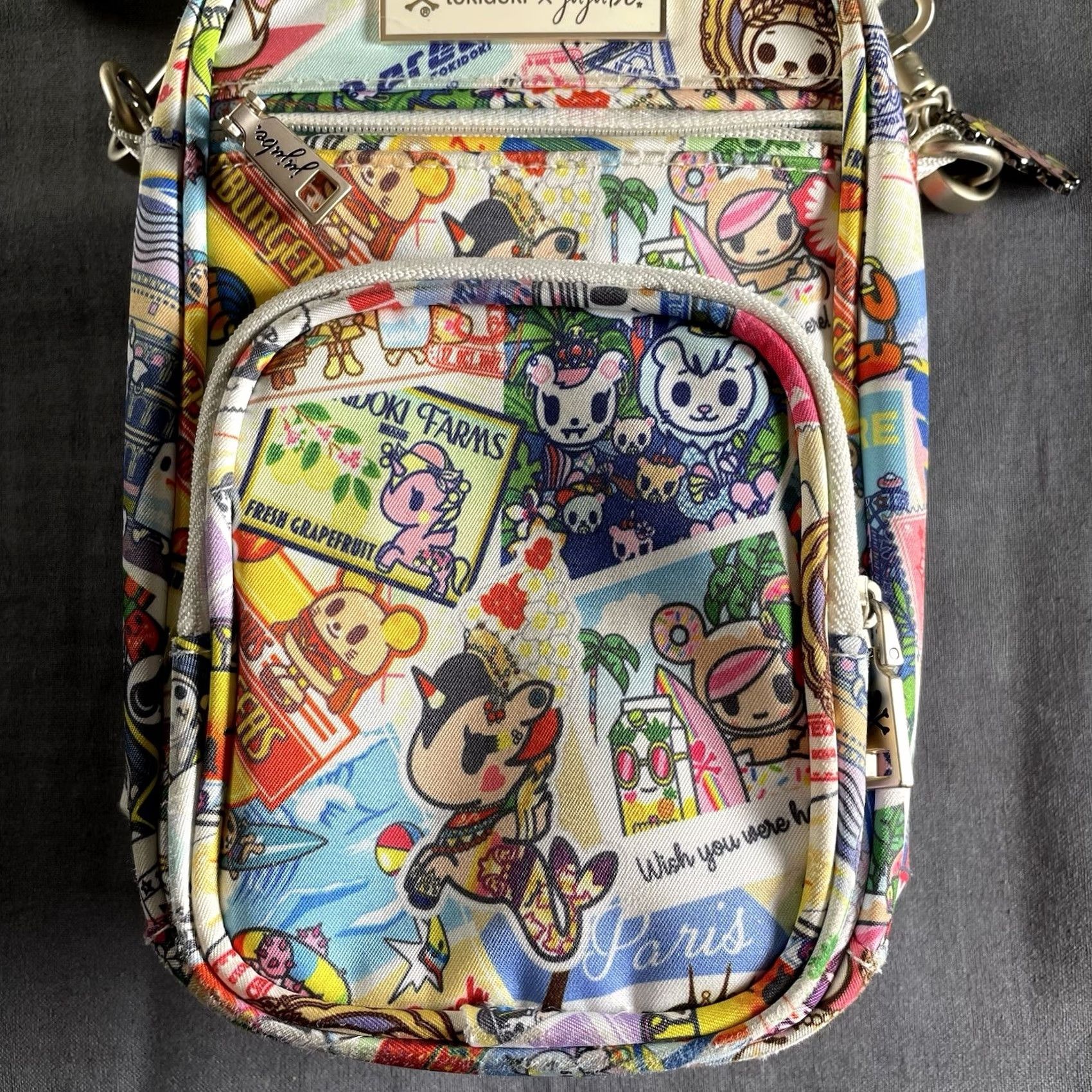 tokidoki Tokidoki Crossbody Bag Mini Round Colorful Multicolor JuJuBe Kawaii Round the World Women Girls Mens Size ONE SIZE - 4 Thumbnail