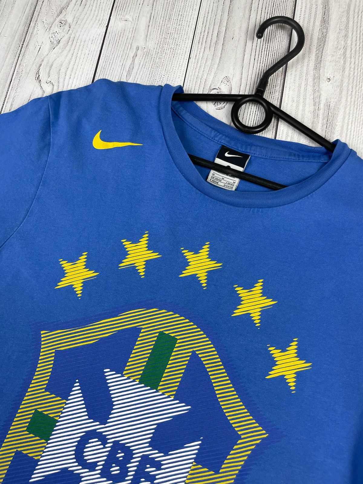Vintage nike Brazil soccer tee blue rare tee big logo M