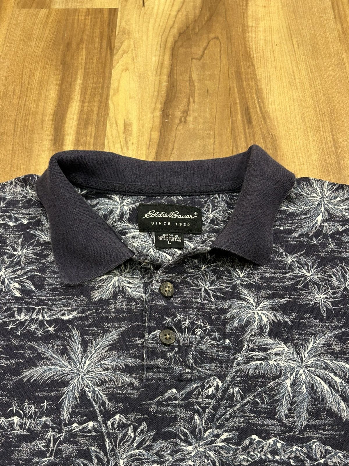Eddie Bauer Eddie Bauer Palm Tree Polo Shirt Size US L / EU 52-54 / 3 - 2 Thumbnail