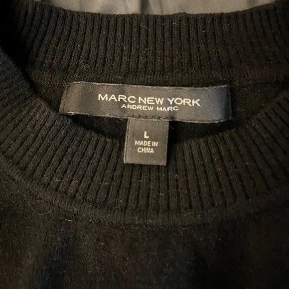 Andrew Marc Black and White Sweater by Marc New York Andrew Marc L Size L / US 10 / IT 46 - 6 Thumbnail
