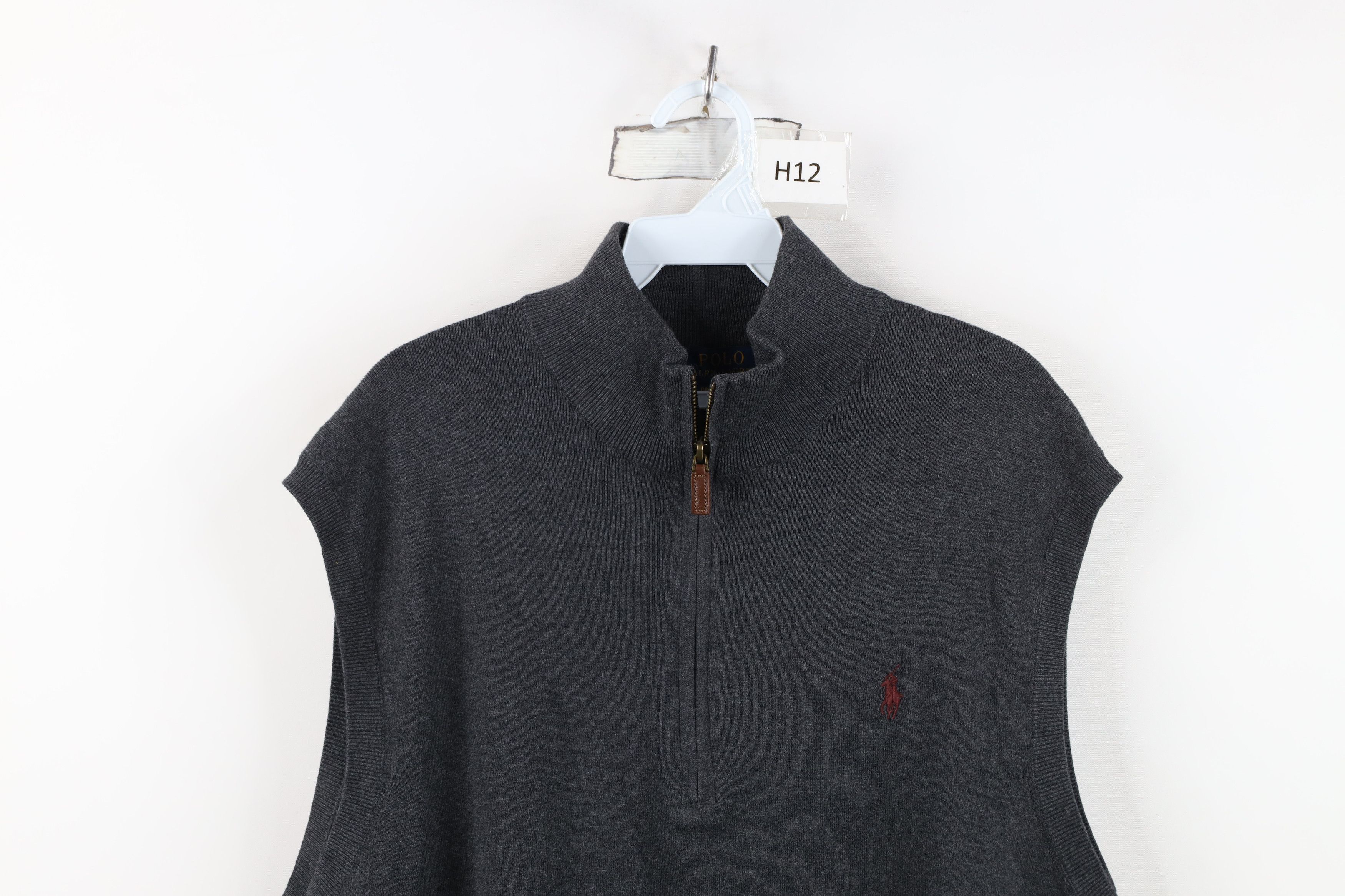 Ralph Lauren Vintage Ralph Lauren Ribbed Knit Half Zip Sweater Vest Gray Size US XL / EU 56 / 4 - 2 Thumbnail