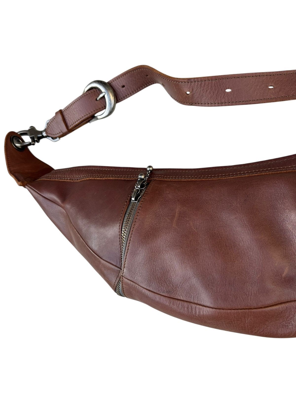 Alfredo Bannister × Leather Alfredo Bannister Patina Leather Multi Pocket Banana Bag Size ONE SIZE - 8 Thumbnail