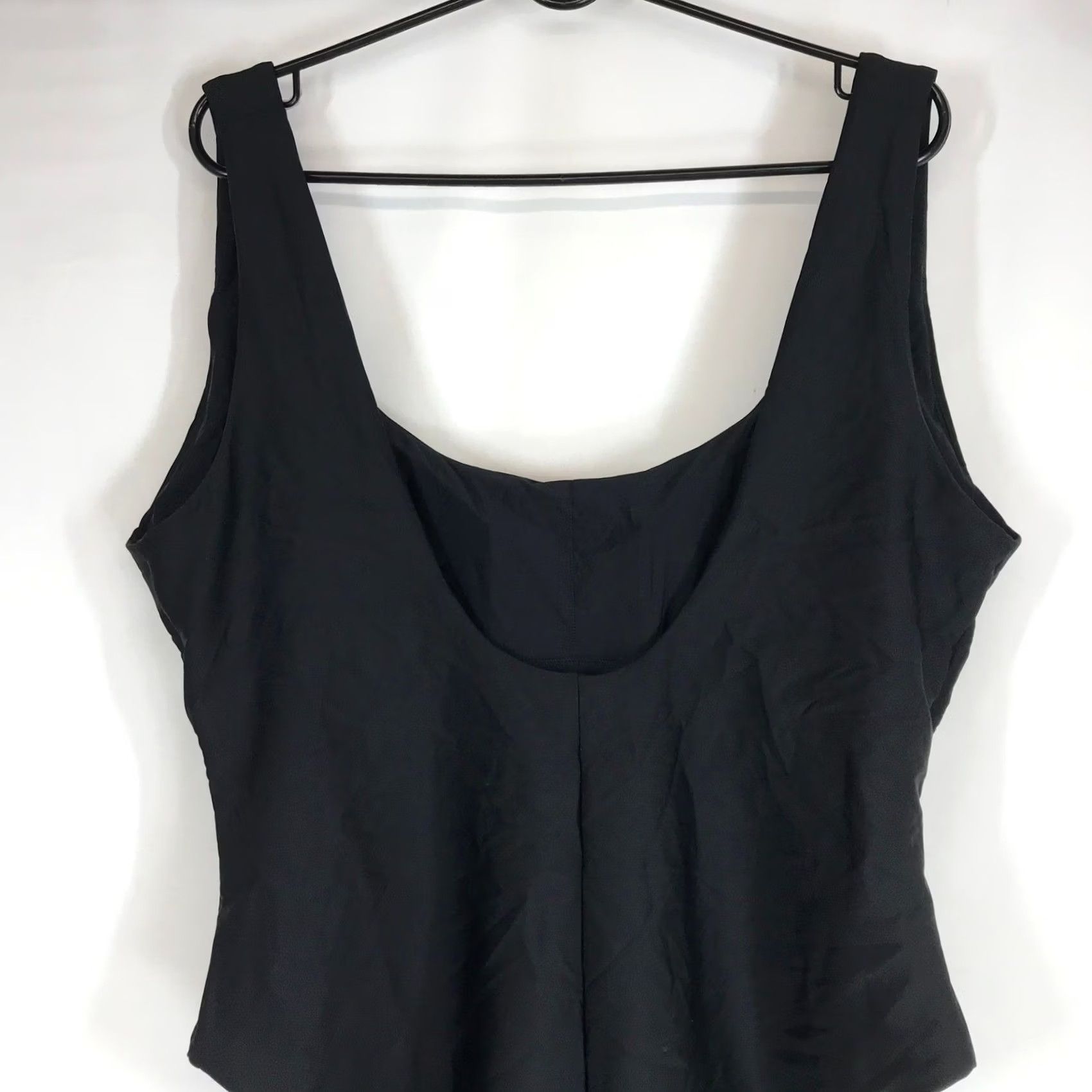 J.Crew VINTAGE? No — J.Crew Black Scoopneck One-Piece Swimsuit Size 20 Recycled Fabric NEW Women Adult 20 Black Solid One-Piece Swimwear Modern Retro Size ONE SIZE - 5 Thumbnail