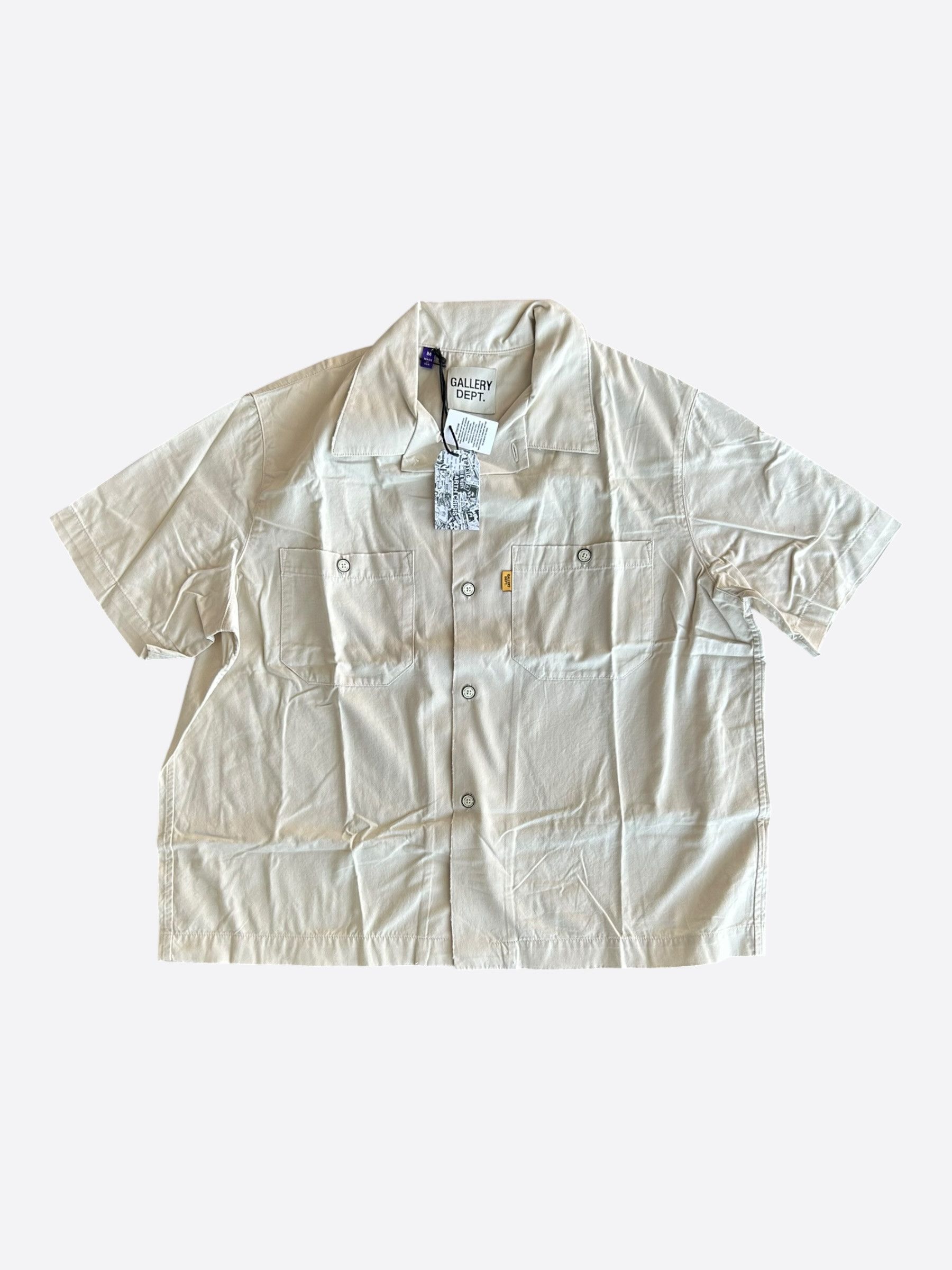 Gallery Dept. Antique White Mechanic Short Sleeve Button Up Shirt Size US M / EU 48-50 / 2 - 1 Thumbnail