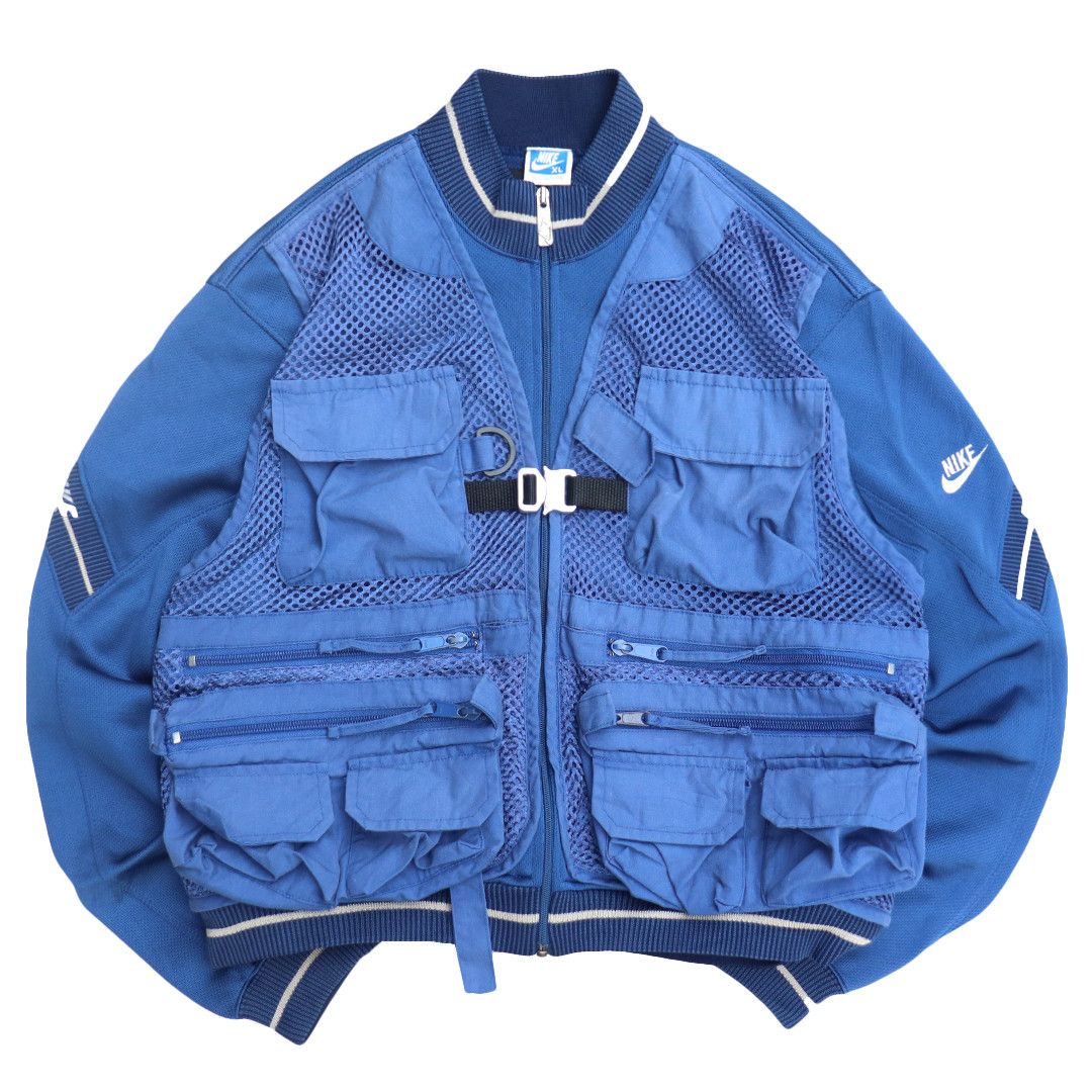 Nike × Streetwear Reworked Nike Zip-up Tactical Tracktop Blue | Grailed