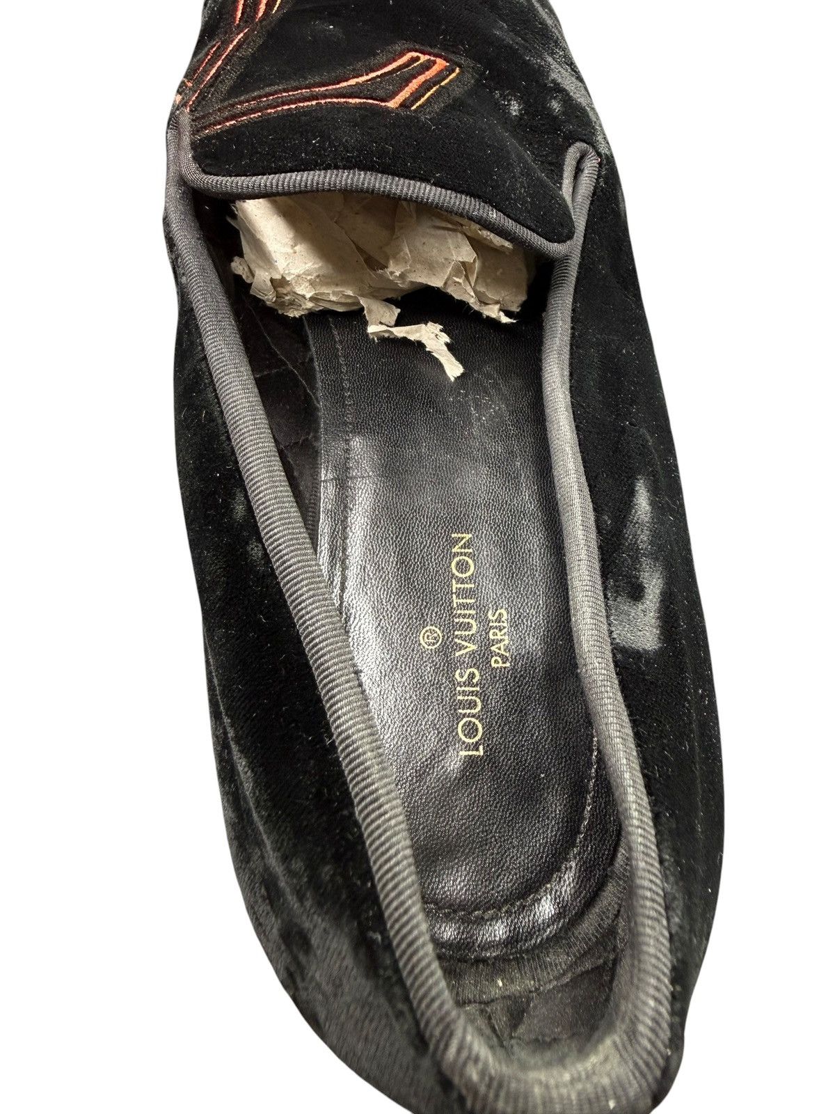 Louis Vuitton Louis Vuitton Velvet Monogram Loafers Black LV 7.5 US 8.5 Size US 8.5 / EU 41-42 - 12 Thumbnail