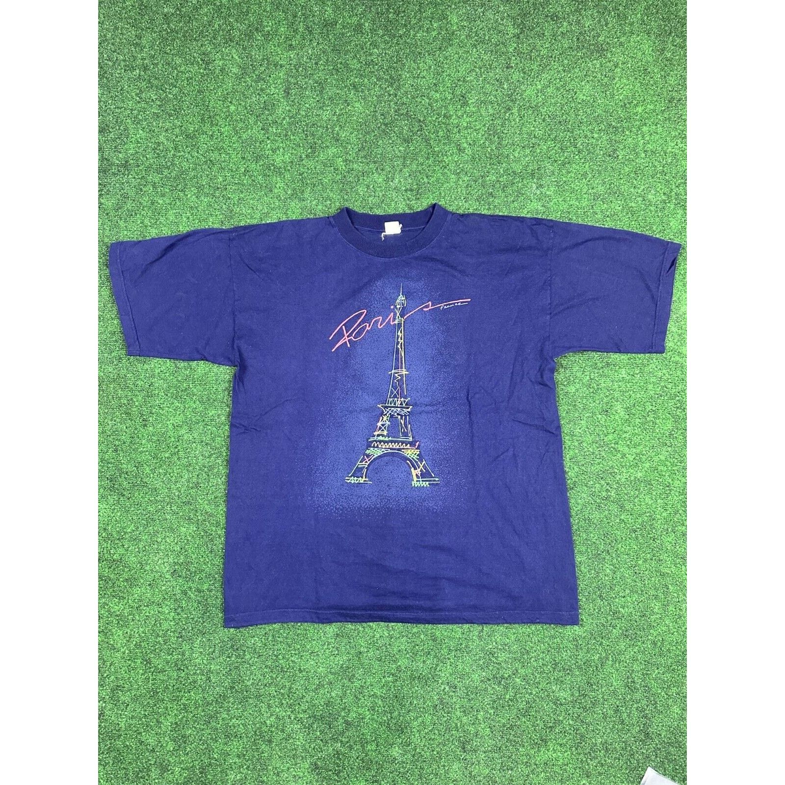 Vintage Vintage 90s Paris France Tourist Shirt Size US L / EU 52-54 / 3 - 1 Thumbnail