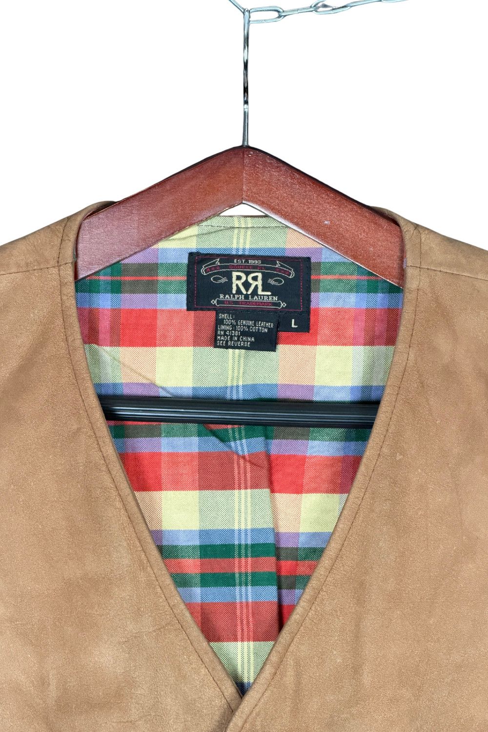 RRL Ralph Lauren Early Double RL Triple Star Madras Lined Western Waistcoat Size US L / EU 52-54 / 3 - 9 Thumbnail