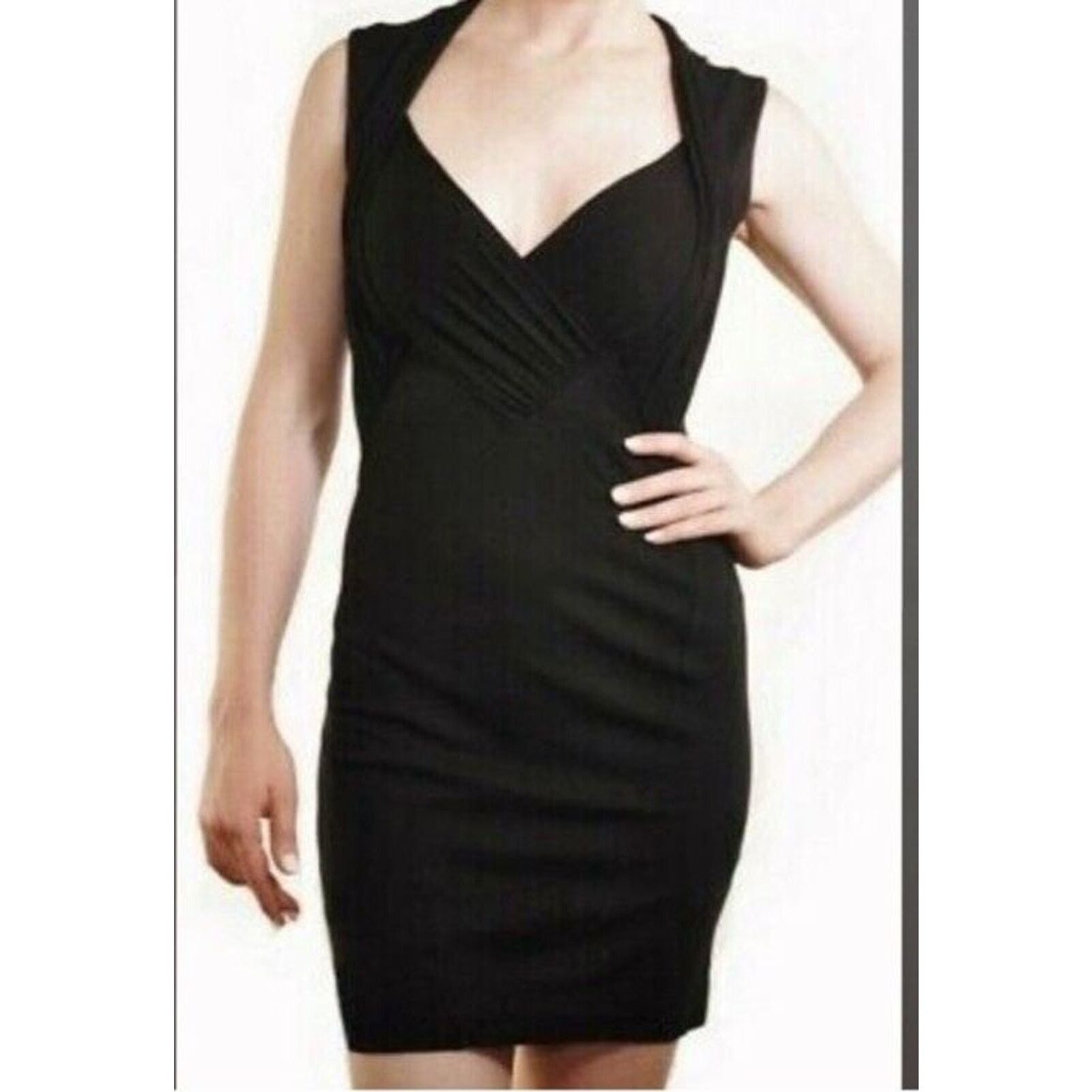 French Connection French Connection Little Black Dress Cap Sleeve 8 faux Wrap Size M / US 6-8 / IT 42-44 - 2 Thumbnail