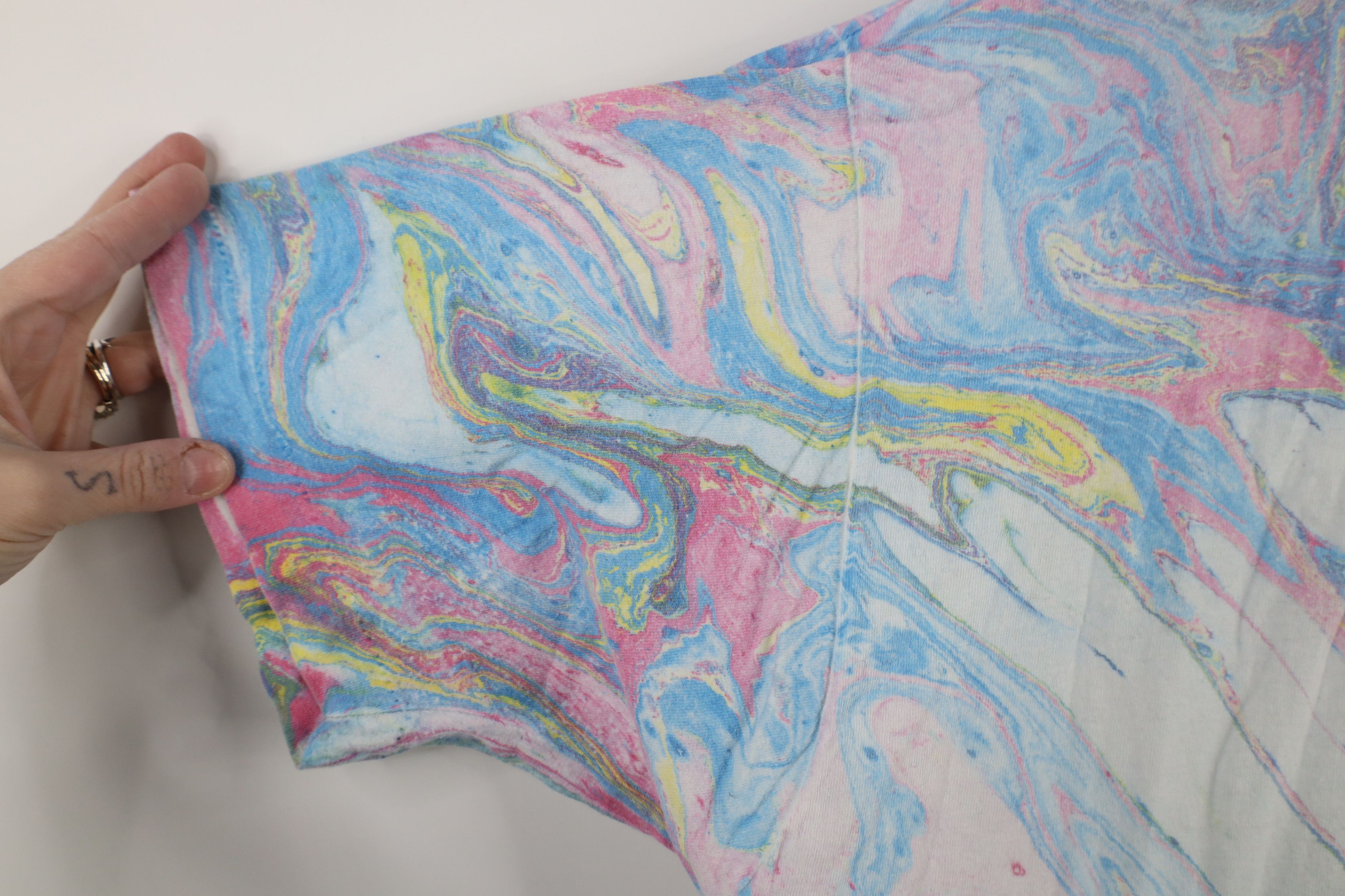 Vintage Vintage 90s Streetwear Paint Tie Dye Shot Sleeve T-Shirt USA Size US XXL / EU 58 / 5 - 7 Thumbnail