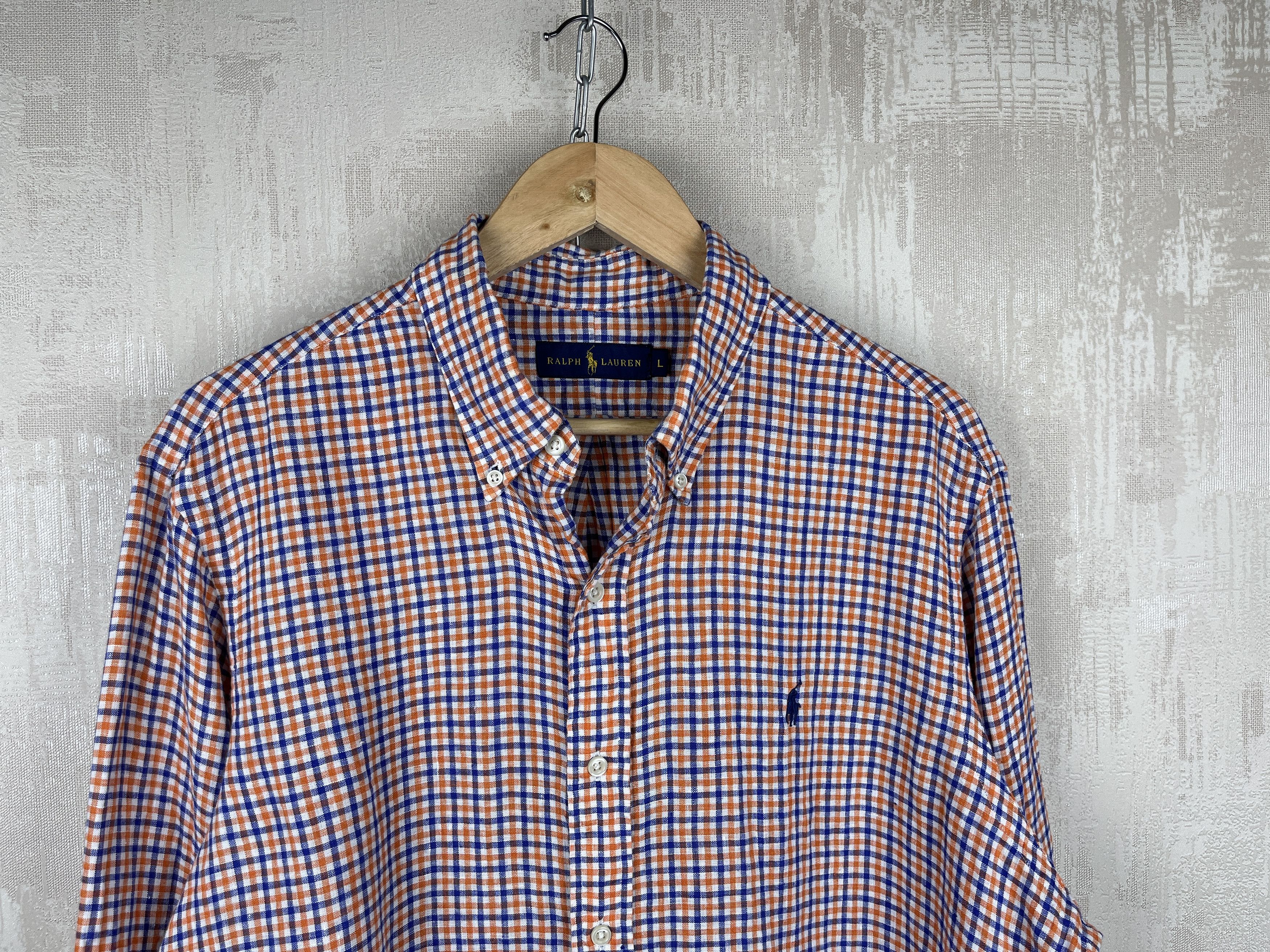 Polo Ralph Lauren 100 % Linen Check Long Sleeve Shirt