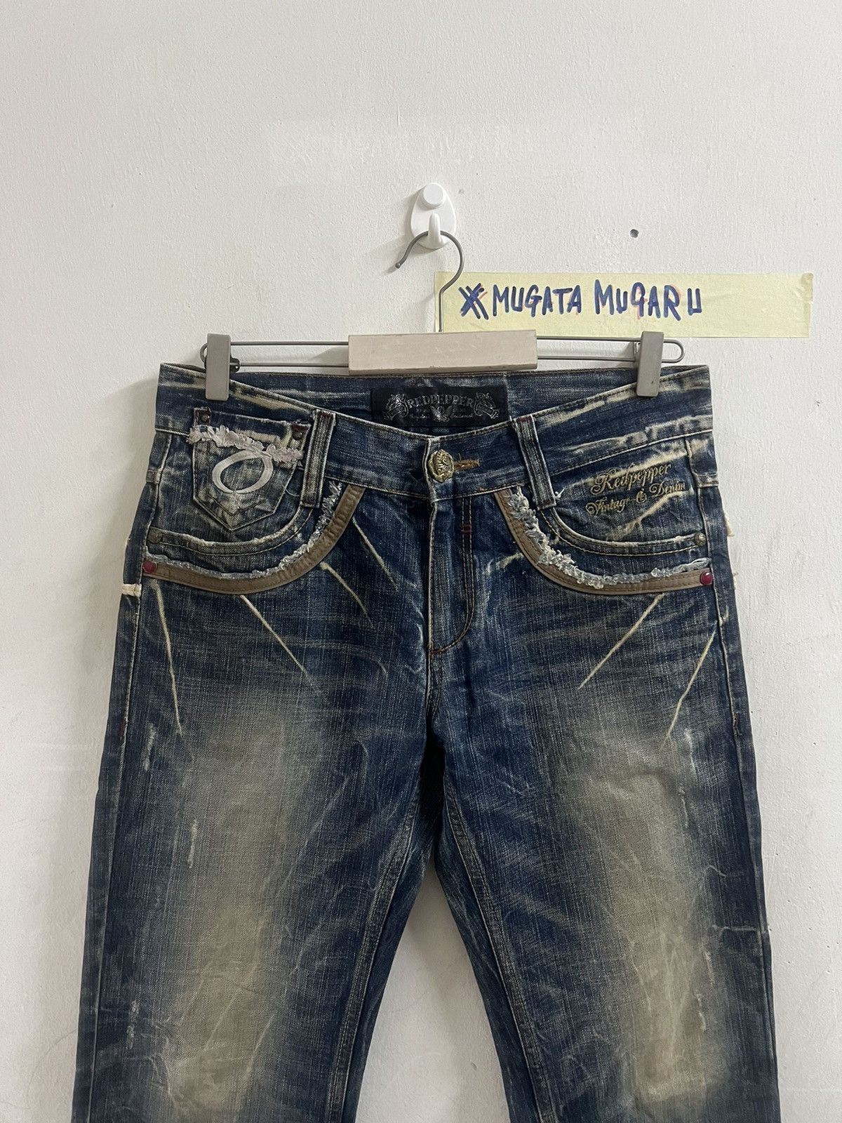 4GSELLER × Japanese Brand THRASHED RED PEPPER DISTRESSED DENIM PANT Size US 31 - 2 Thumbnail
