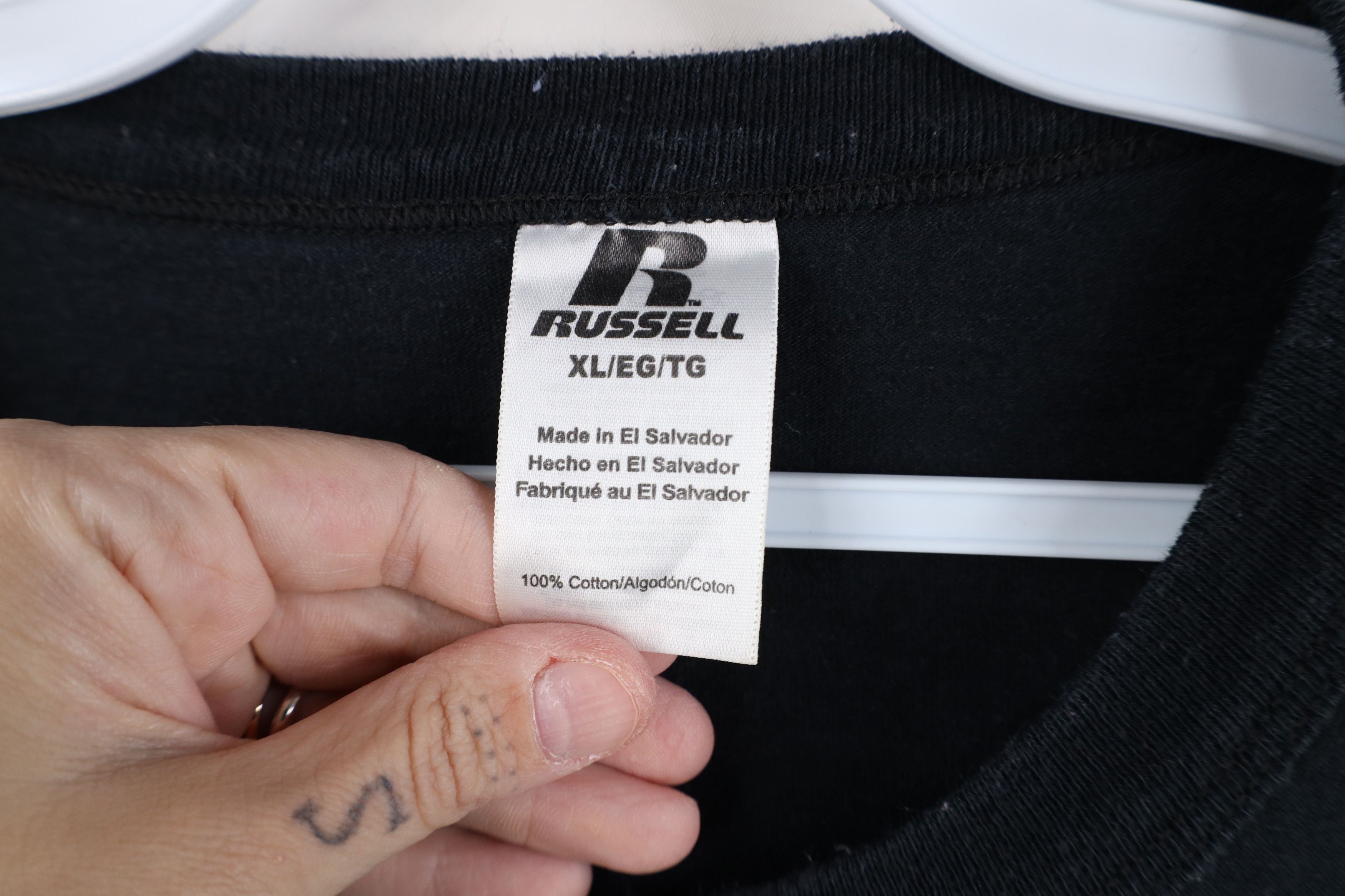 Russell Athletic Vintage Russell Athletic Short Sleeve T-Shirt Black Cotton Size US XL / EU 56 / 4 - 8 Thumbnail