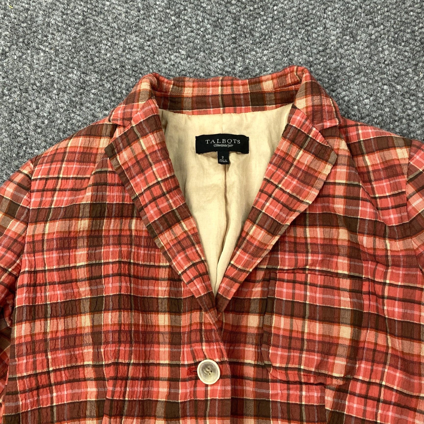Talbots Talbots Blazer 2 Womens Plaid Two Button Lined Suit Jacket Classic Career Workwe Womens Size XS / US 0-2 / IT 36-38 - 5 Thumbnail