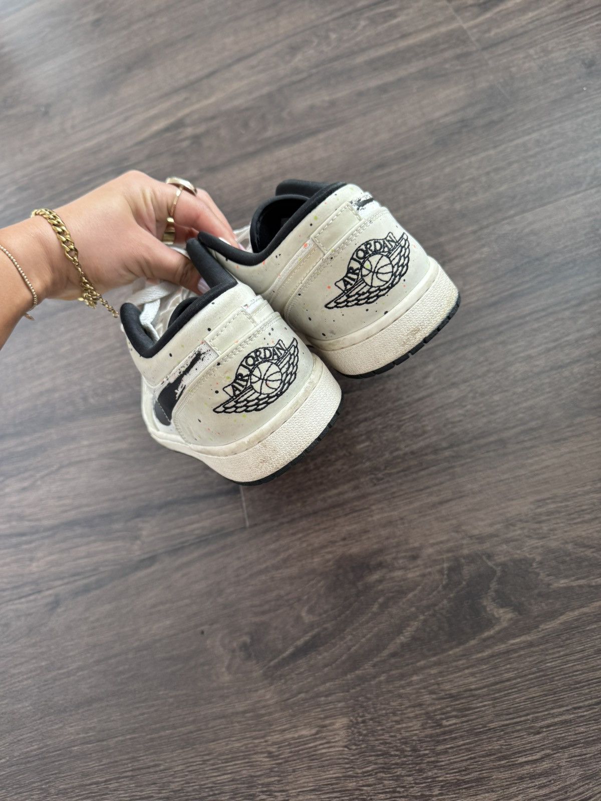 Jordan Brand Air Jordan 1 Low Brushstroke Swoosh Paint Splatter Size US 11 / EU 44 - 2 Thumbnail