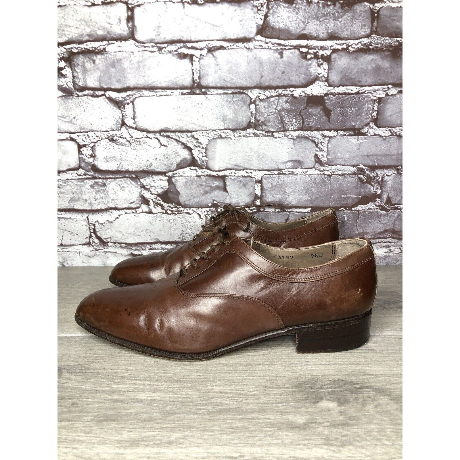 Other Ennesi Gold VTG Brown Leather Derby Lace Up Dress Shoes Men Size US 9.5 / EU 42-43 - 1 Thumbnail