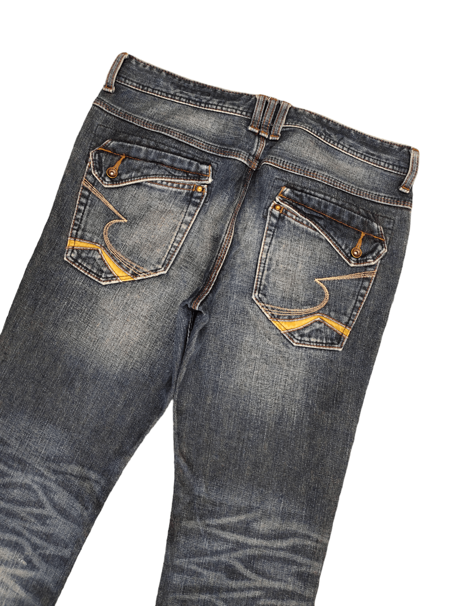 If Six Was Nine Flare Jeans Semantic Design Clawmark Faded Denim Bootcut Y2k Size US 32 / EU 48 - 13 Thumbnail