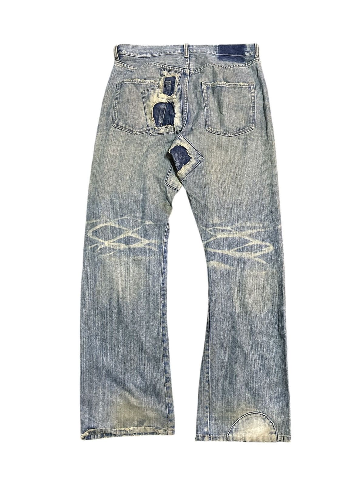 14th Addiction 1990 - Exhibitionist Japan Reconstructed Patch Denim Pant Size US 36 / EU 52 - 2 Thumbnail