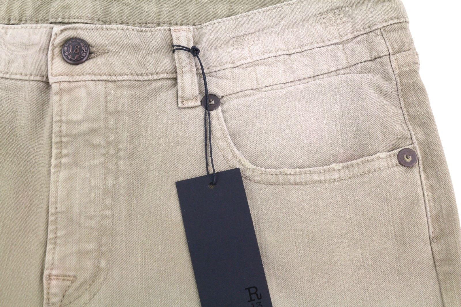 R13 BOY STRAIGHT 31 Pebble Stretch Faded Ankle Zip 86614 Size 31" - 11 Thumbnail