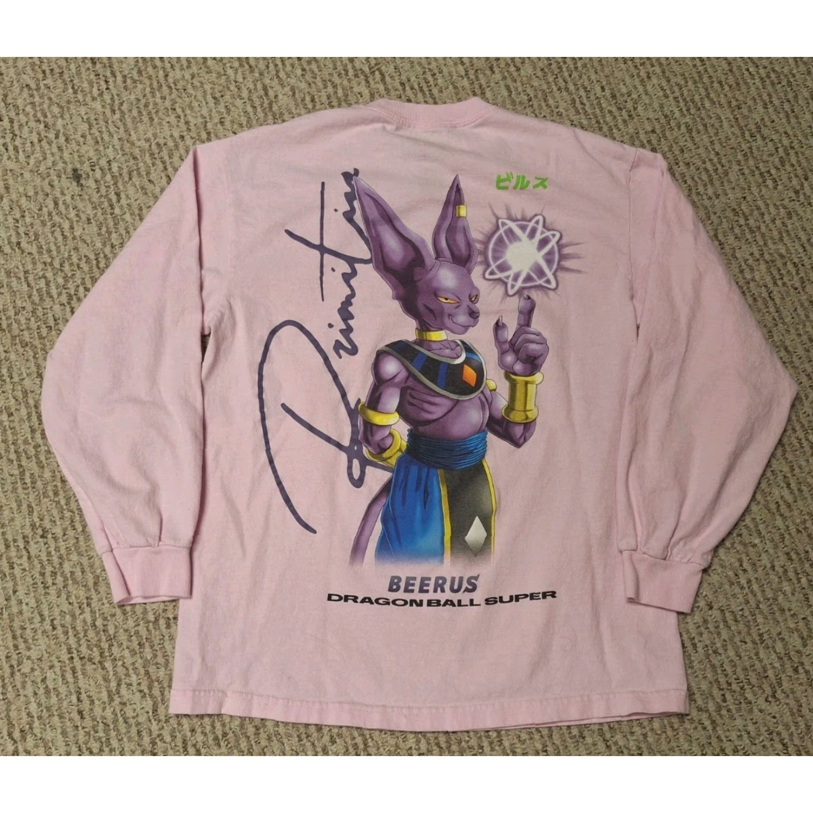 Primitive Primitive Dragon Ball Super Beerus Anime LS Shirt M Mens Pink Long Sleeve T-Shirt Size US M / EU 48-50 / 2 - 2 Thumbnail